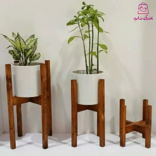 پایه گلدان چوبی